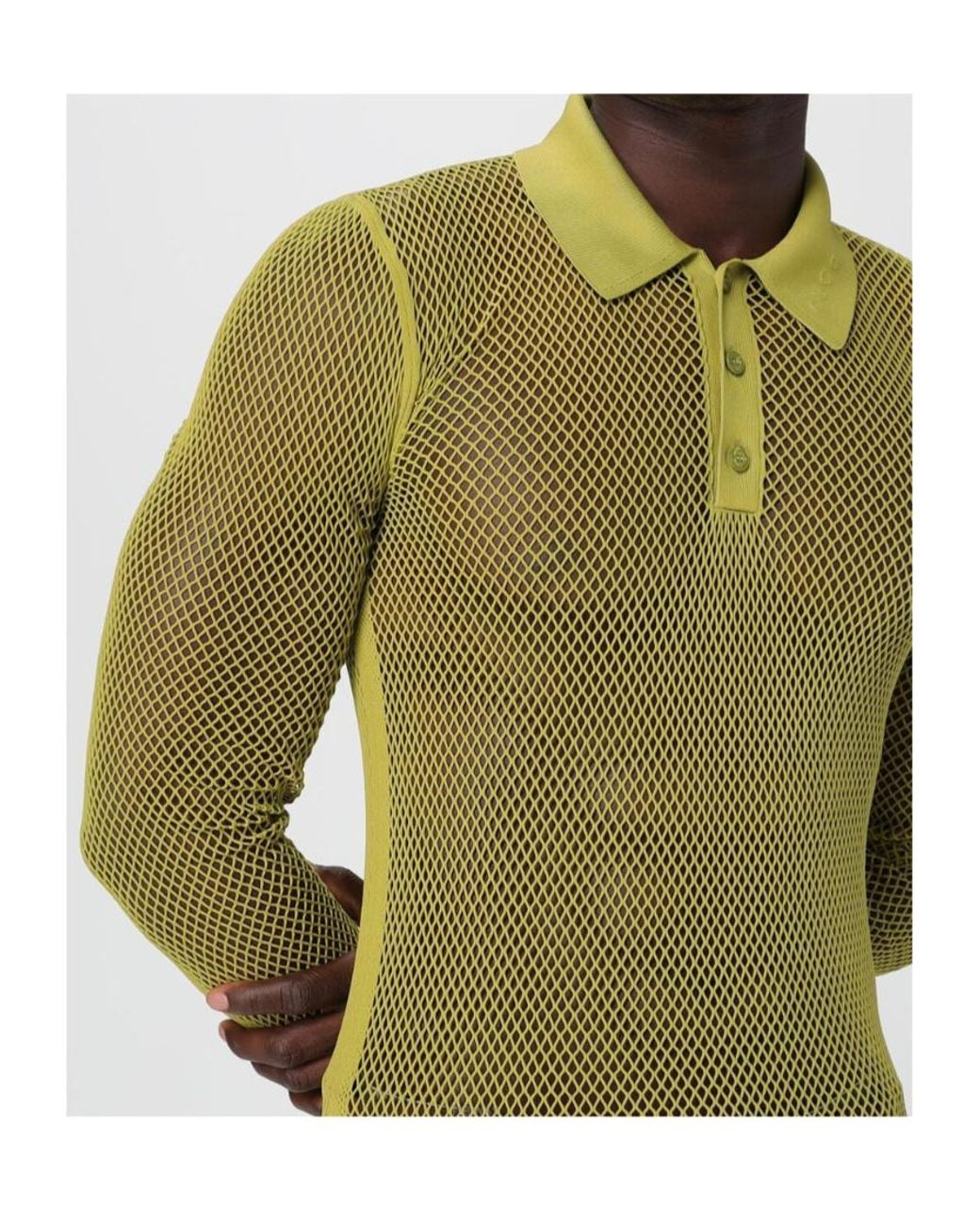 Gucci Green Long-Sleeved Polo Shirt for men