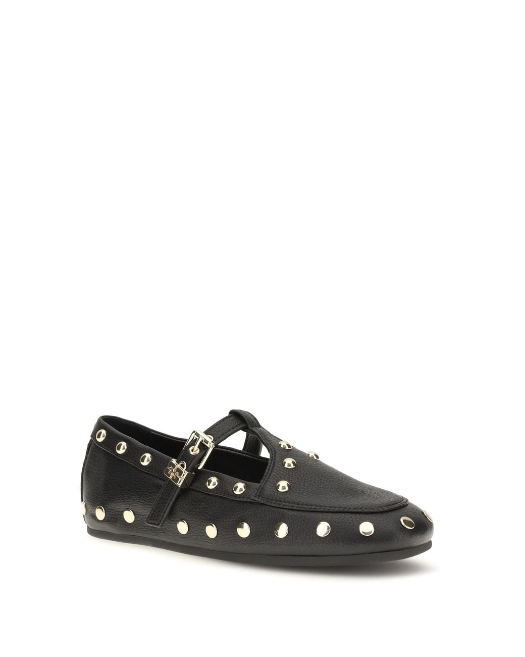 Ganni Black Mary Jenny Studded Ballet Flats