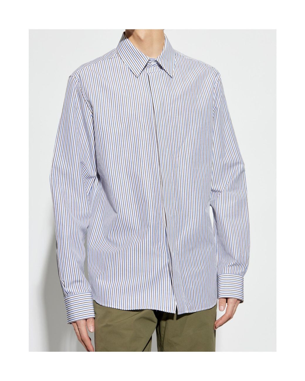 Bottega Veneta Blue Striped Shirt for men