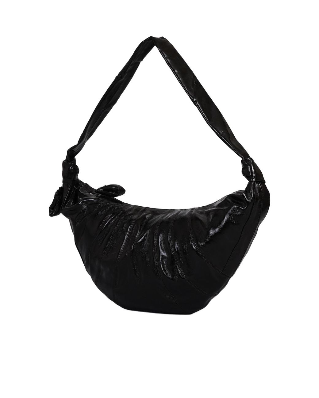 Lemaire Black Knot Detailed Large Croissant Shoulder Bag
