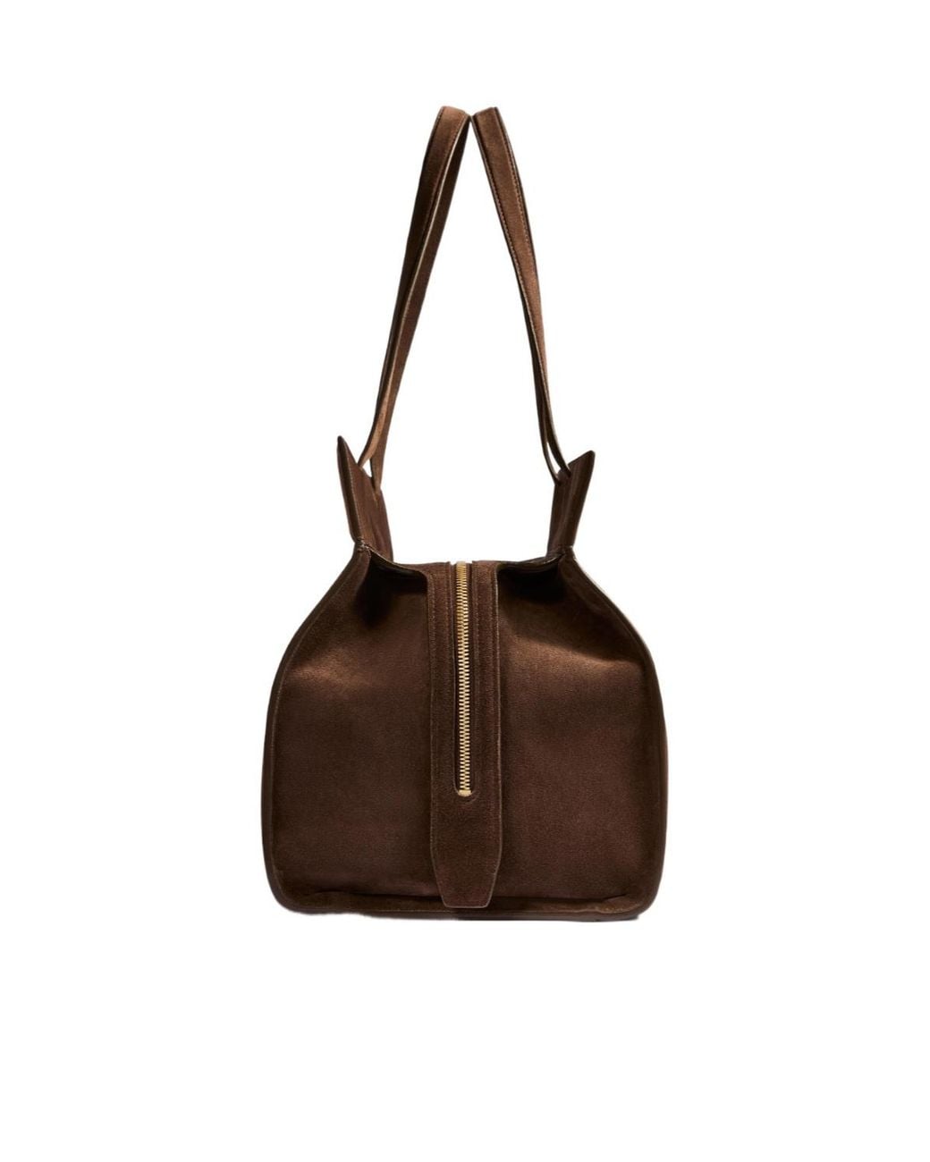 Khaite Brown Leather Top Handle Bag