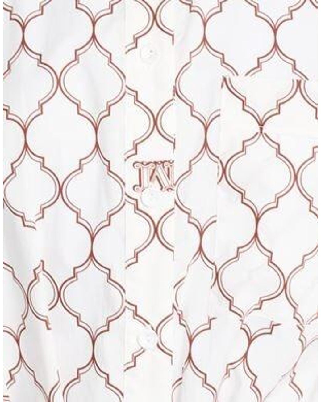 Max Mara White Diamond Lattice Print Shirt Dress