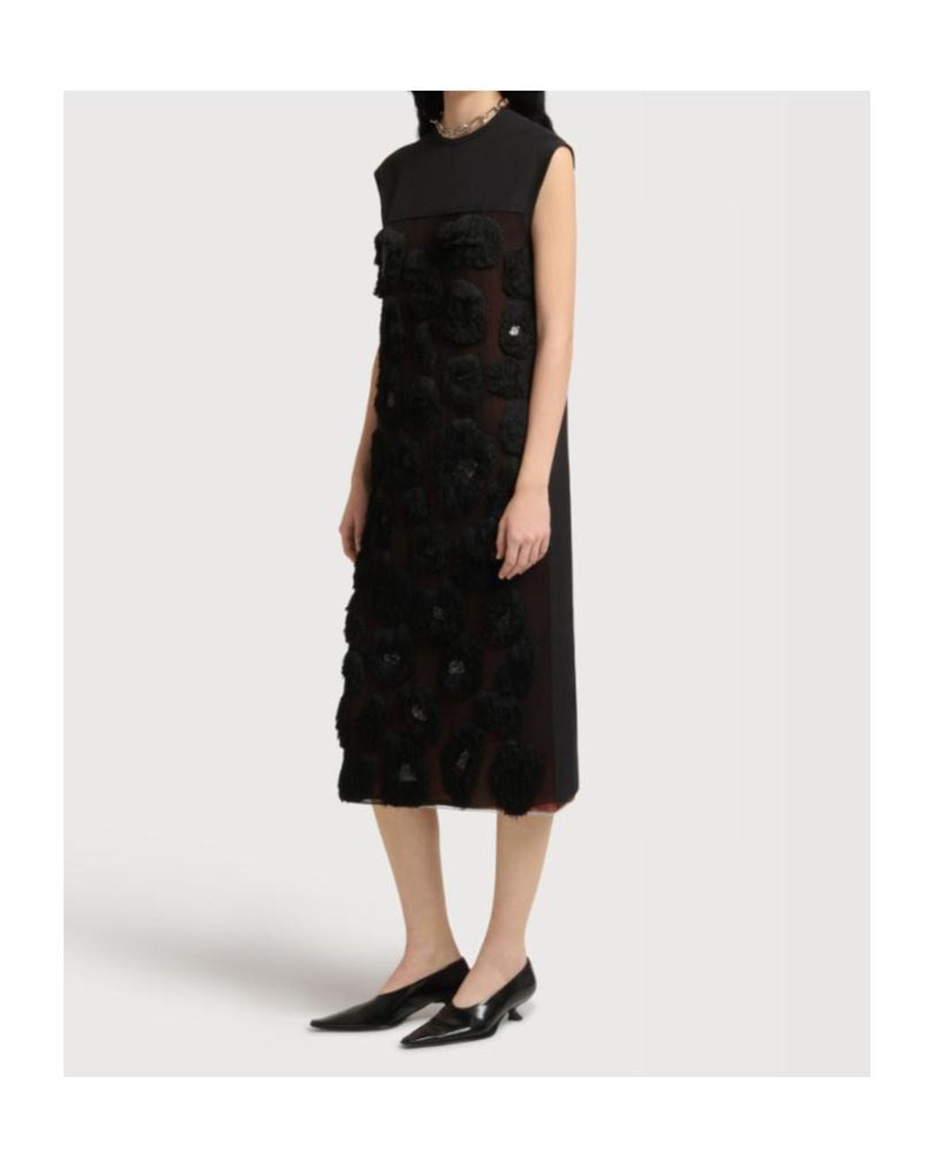 Marni Black Embellished Sleeveless Dress