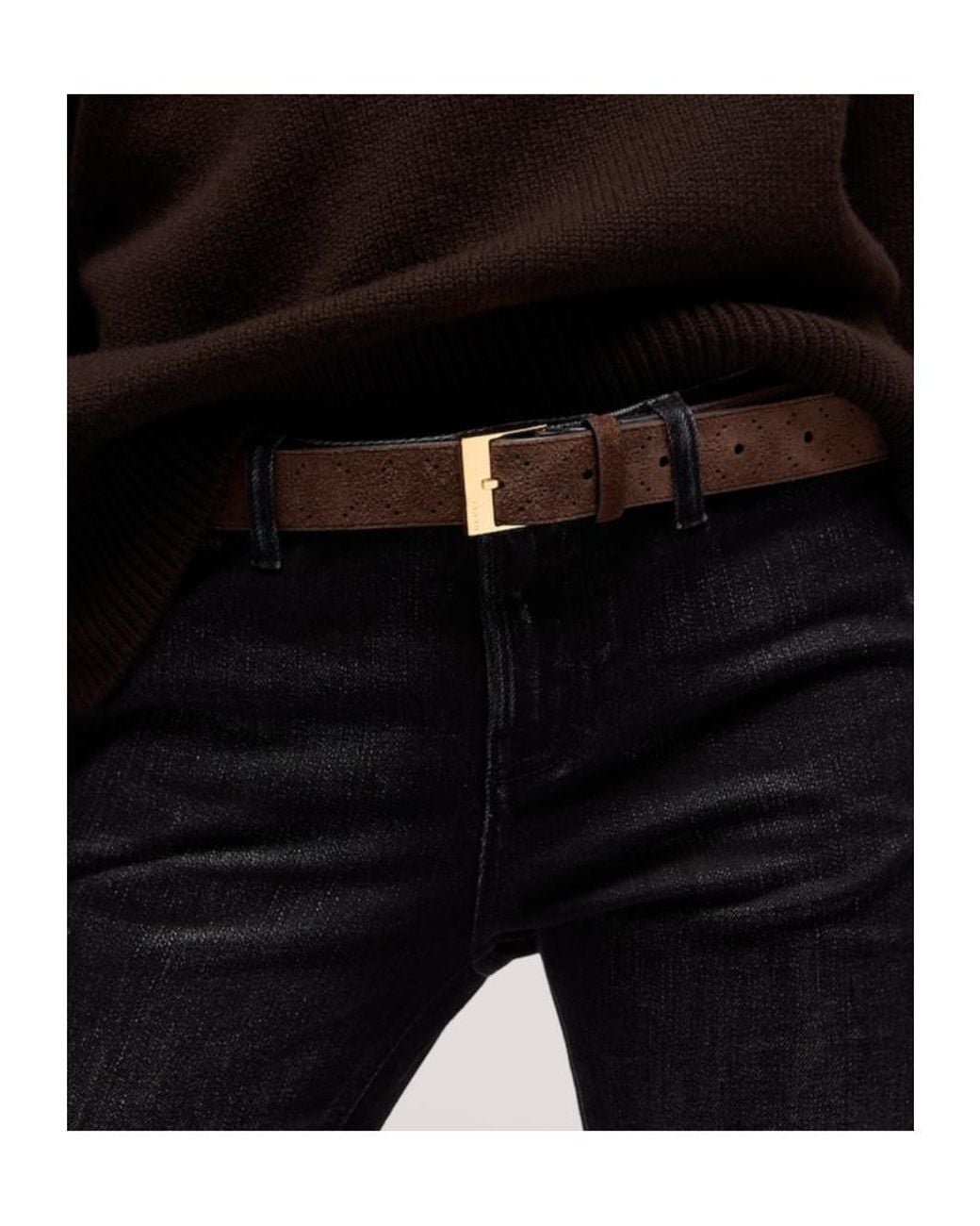 Gucci Brown Belt With Squared Buckle