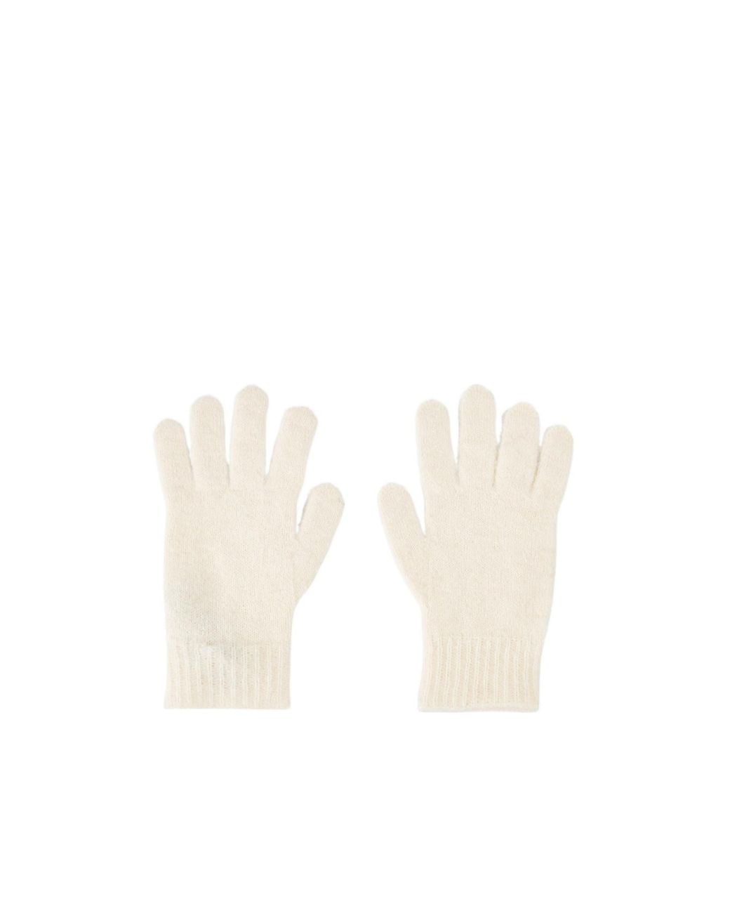 Vivienne Westwood White Fluffy Knitted Gloves
