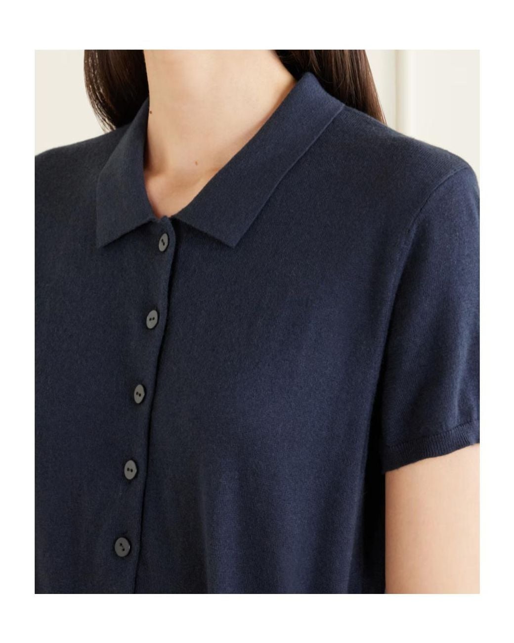 Lisa Yang Blue Anthea Tie-Detailed Cotton And Cashmere-Blend Midi Dress