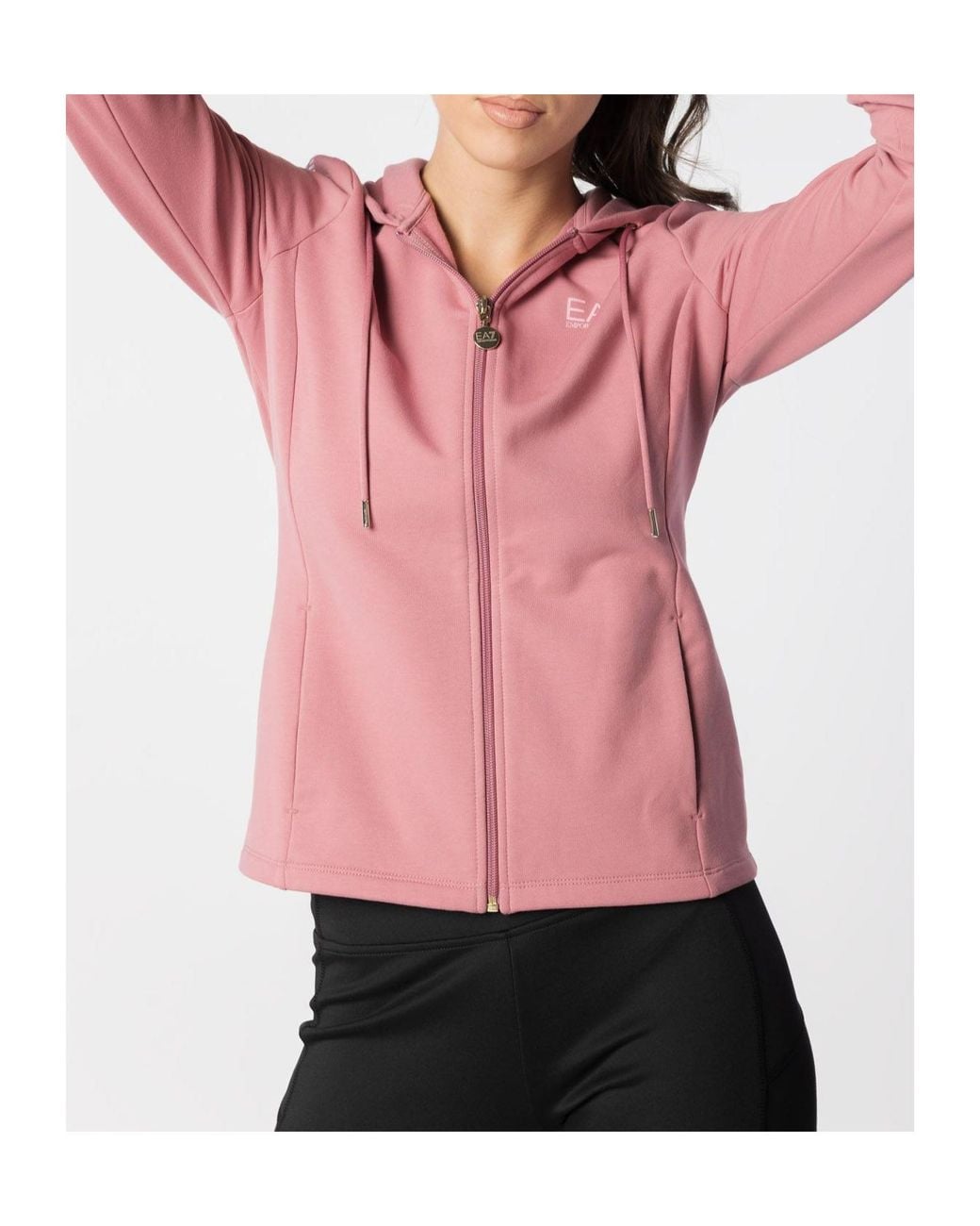 EA7 Pink Logo And Hat Casual Jacket