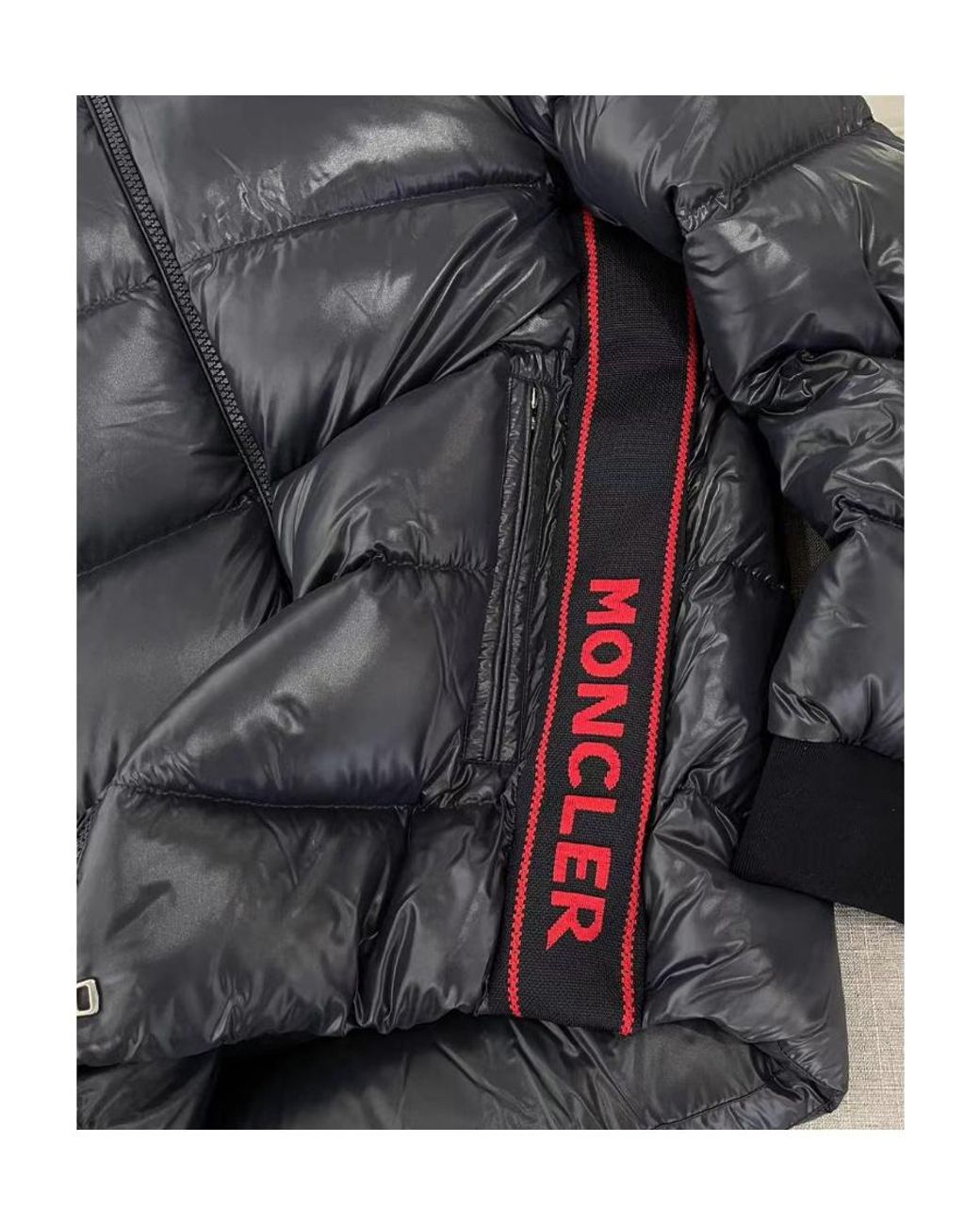 Moncler Blue Logo Cropped Down Jacket for men