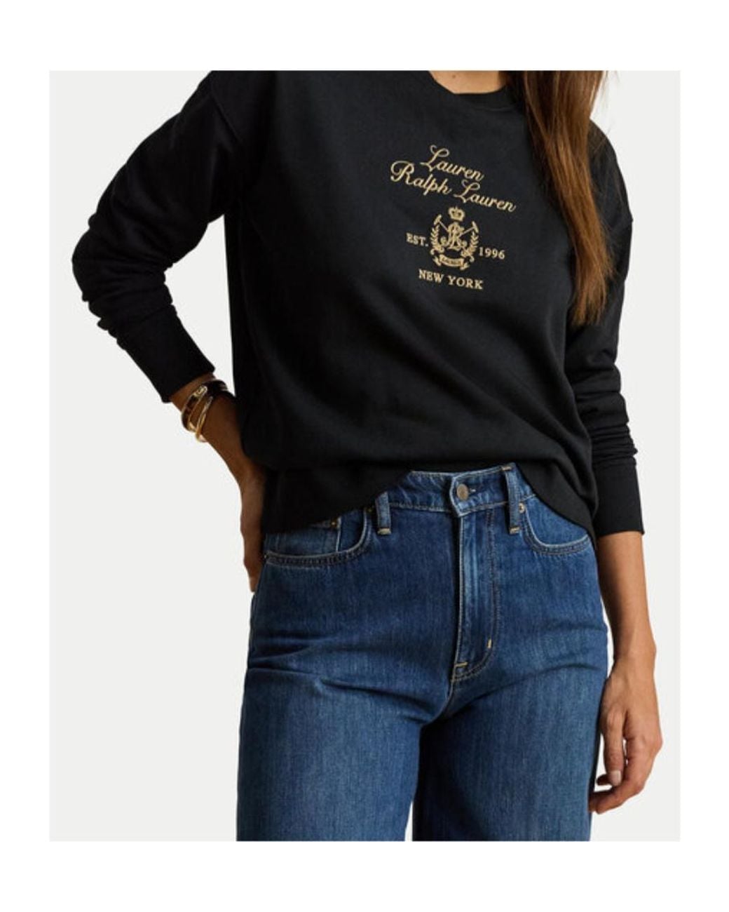 Ralph Lauren Black Lauren Logo-Printed Long Sleeved Sweatshirt