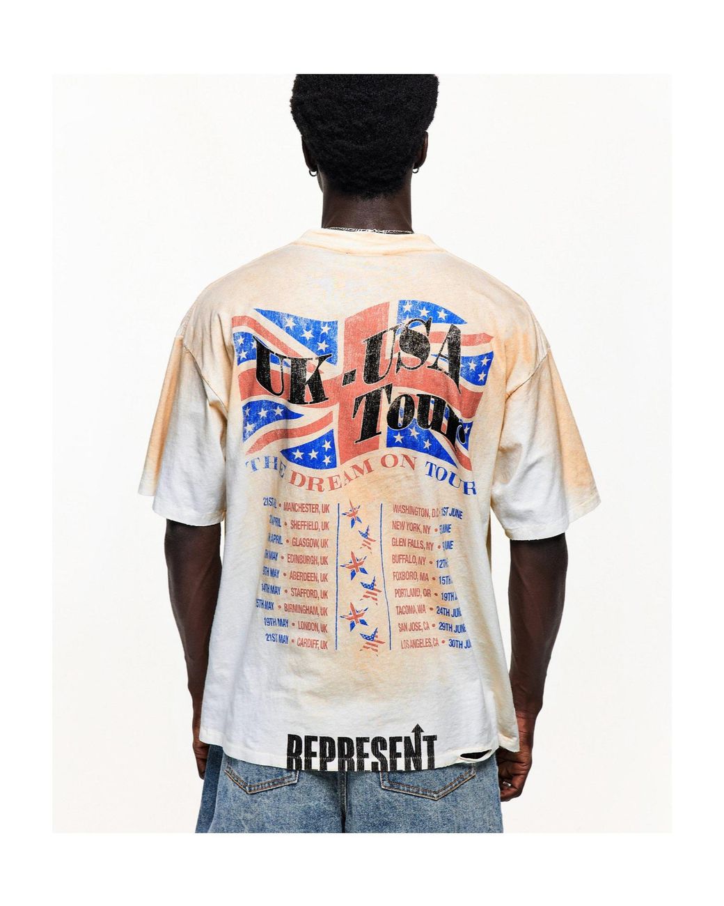 Represent White Oversized Tshirt for men