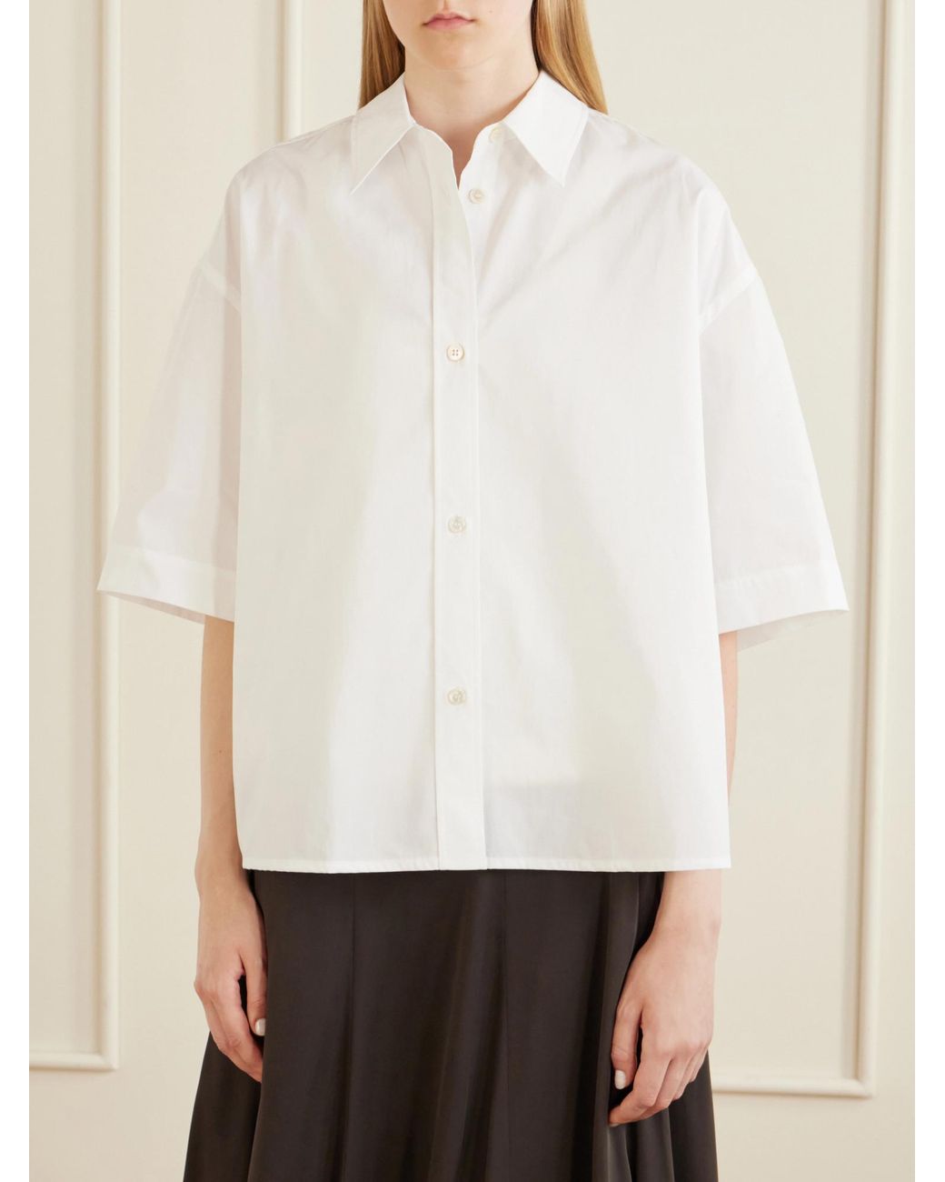 Studio Nicholson White Cotton-Poplin Shirt
