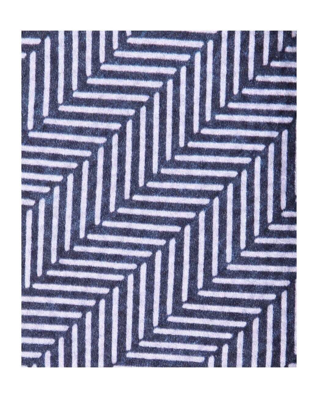 Giorgio Armani Blue Chevron Patterned Pointed Tip Tie for men