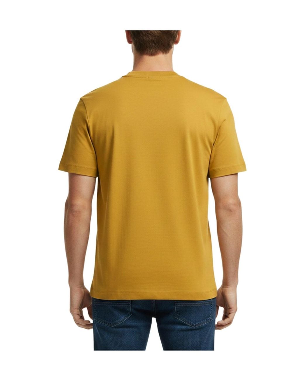 Boss Yellow T-Shirt With Logo Detail for men