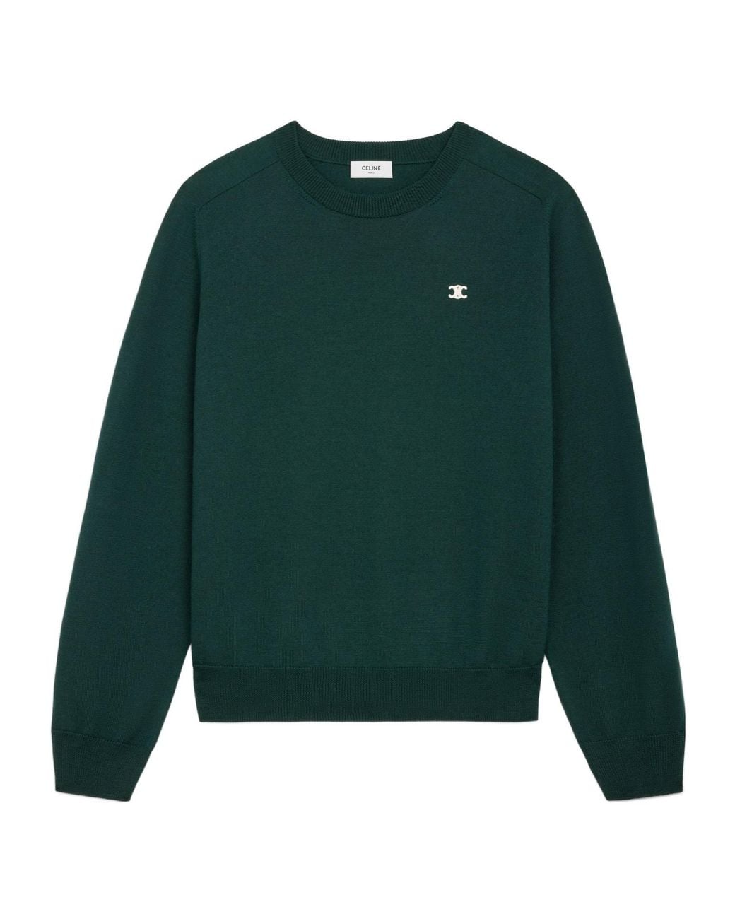 Céline Green Triomphe Crew Neck Sweater for men