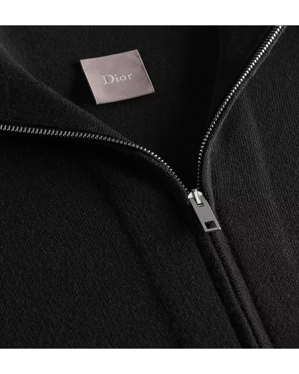 Dior Black Zipped Jacket With Stand Collar for men