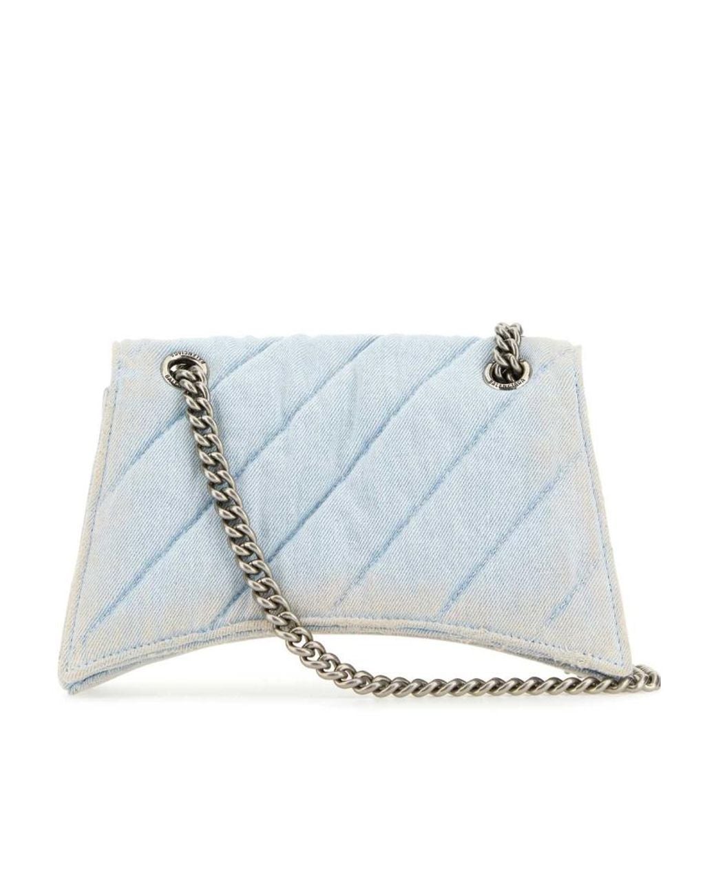 Balenciaga Blue Denim Crush S Shoulder Bag