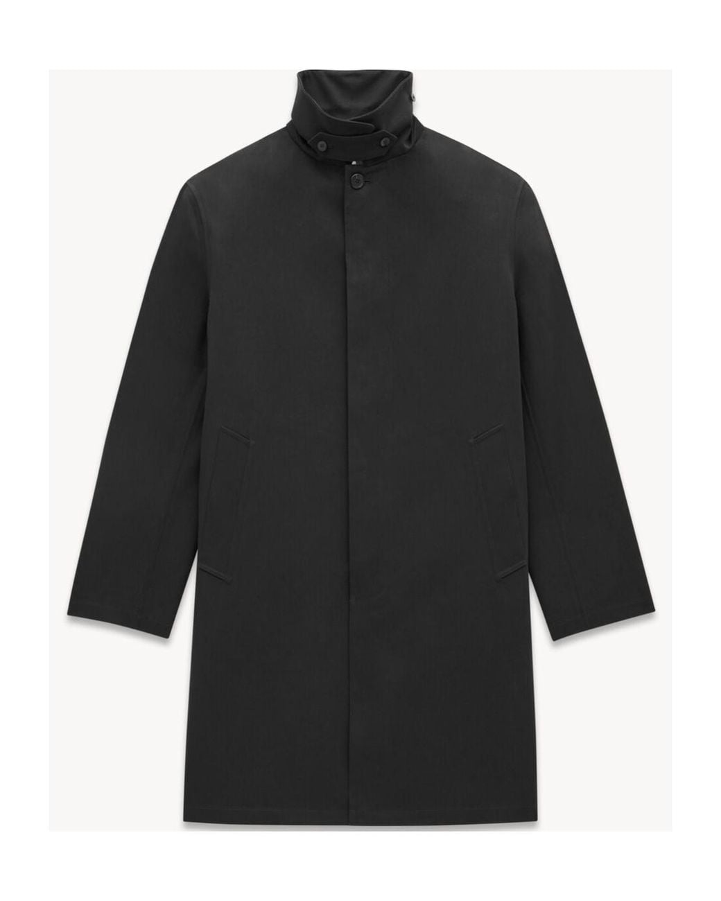 Saint Laurent Black Mackintosh Coat for men