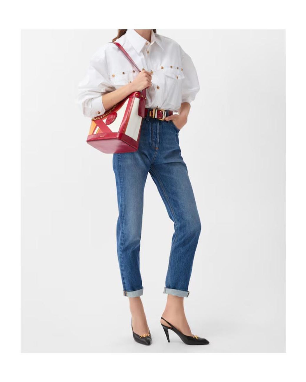 Versace Blue High Waist Straight-Leg Jeans