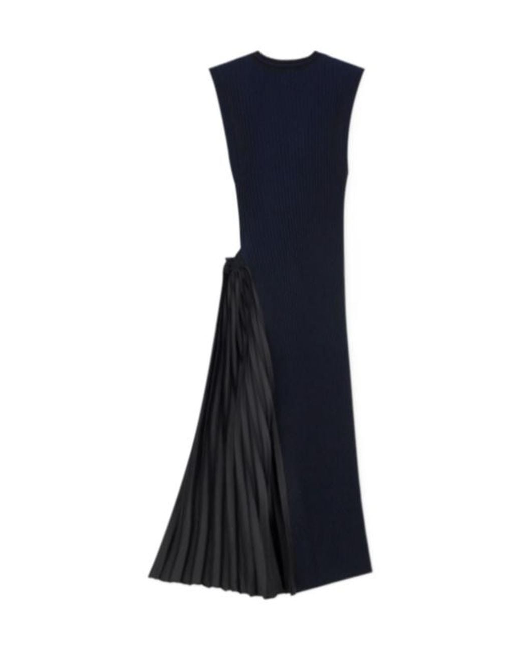 Emporio Armani Blue Pleated Insert Knit Dress