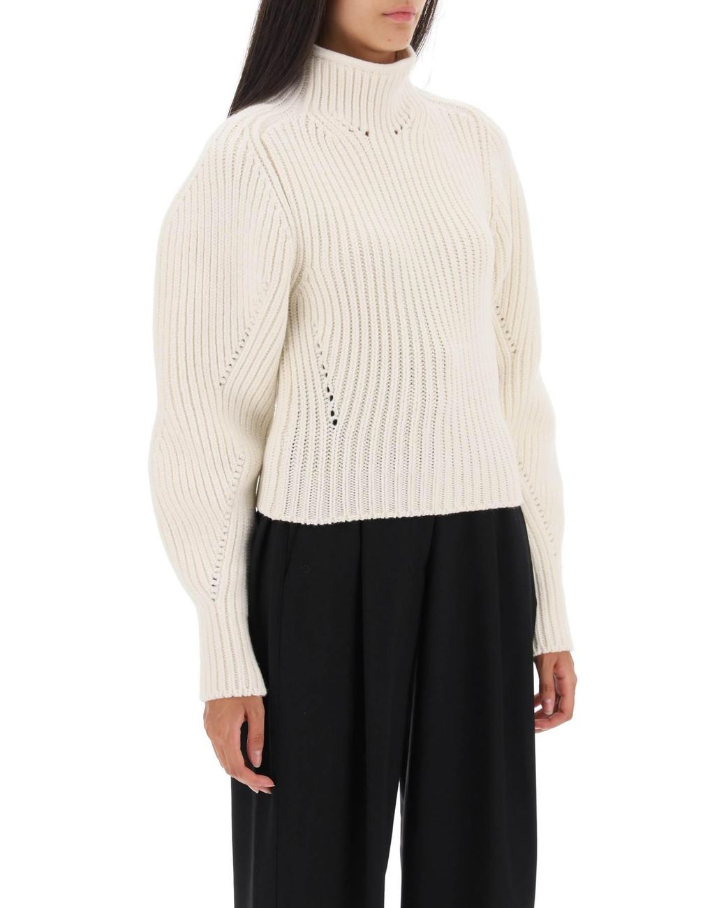 Alaïa White Rib Long-Sleeved Sweater
