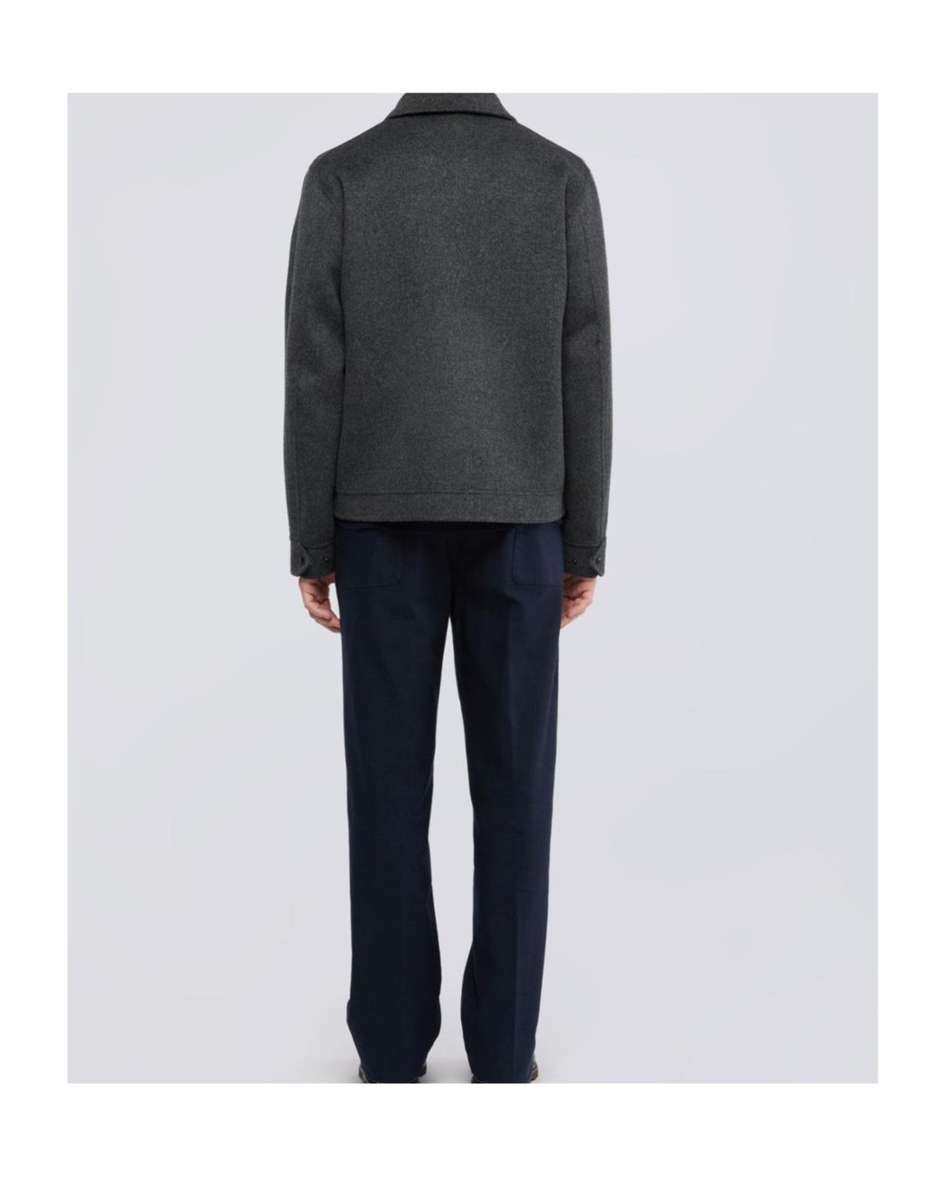 Aspesi Black Double Wool Coat for men