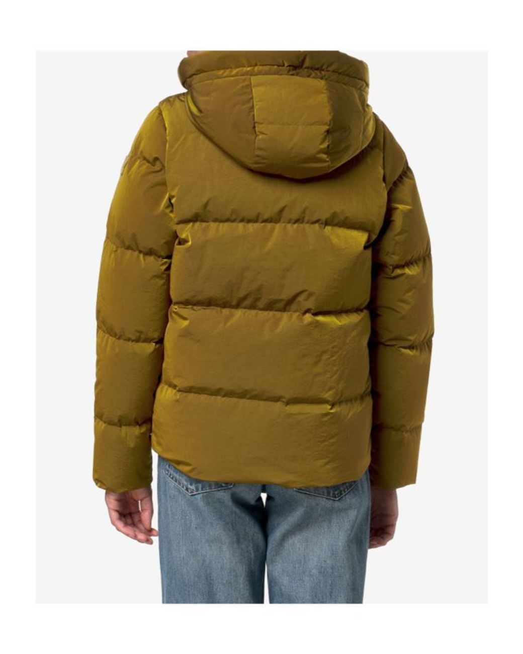 K-Way Green Quilted Hooded Short Down Jacket