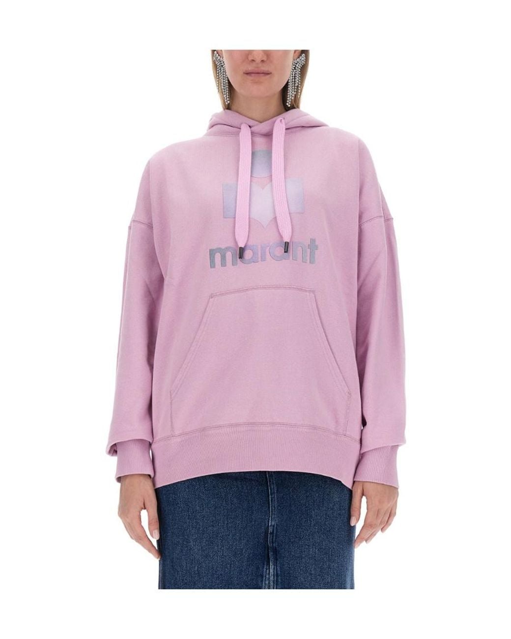 Isabel Marant Pink Isabel Marant Étoile Logo-Printed Drawstring Hoodie