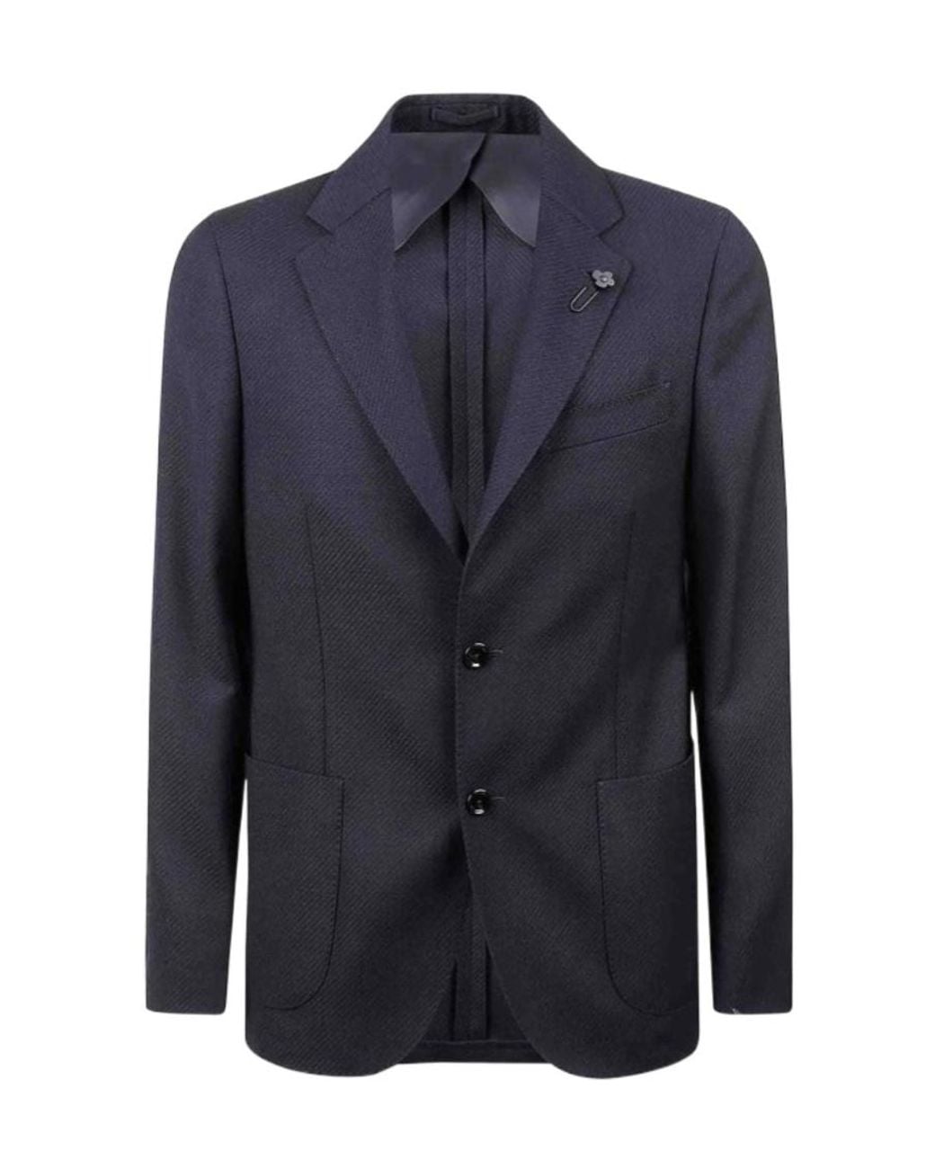 Lardini Blue Textured Two-Button Blazer for men