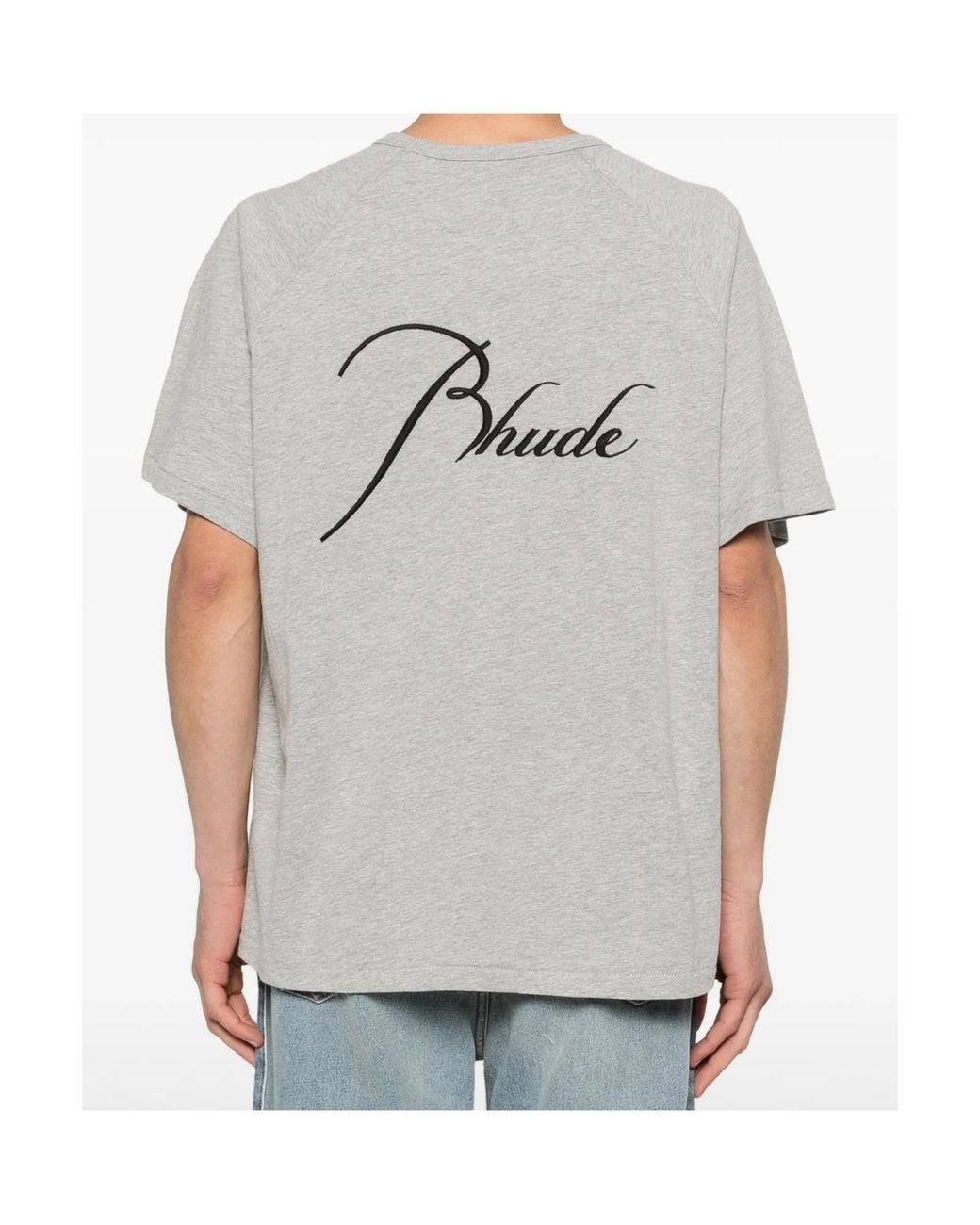 Rhude Gray Classique Raglan Logo T-Shirt for men