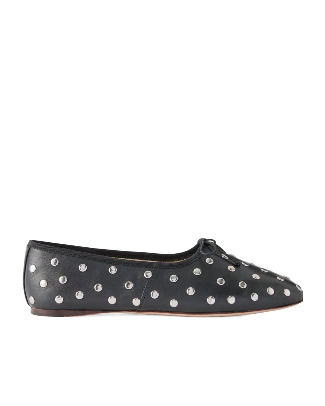 Loeffler Randall Black Studded Leather Ballet Flats