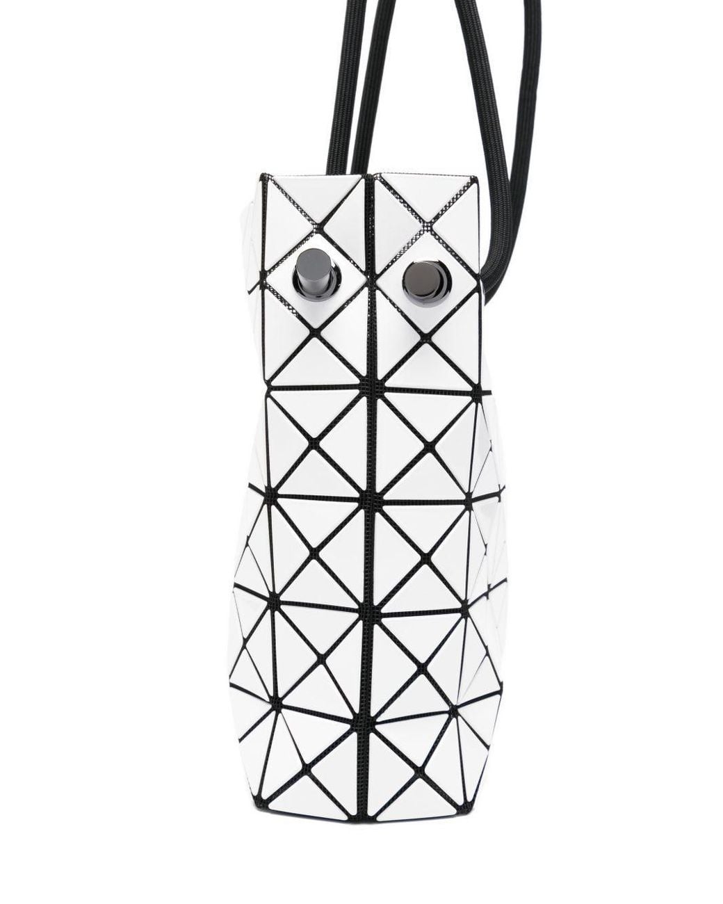 Issey Miyake White Prism Drawstring Shoulder Bag