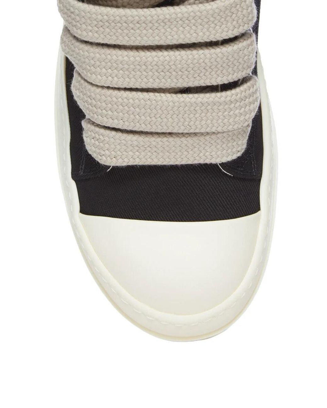 Rick Owens Black Low Top Lace Up Sneakers