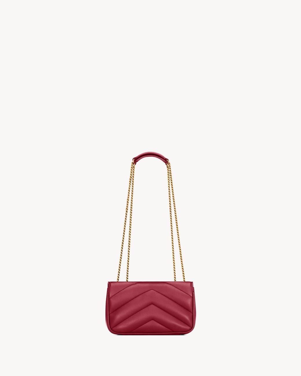 Saint Laurent Red Loulou Foldover Top Mini Shoulder Bag