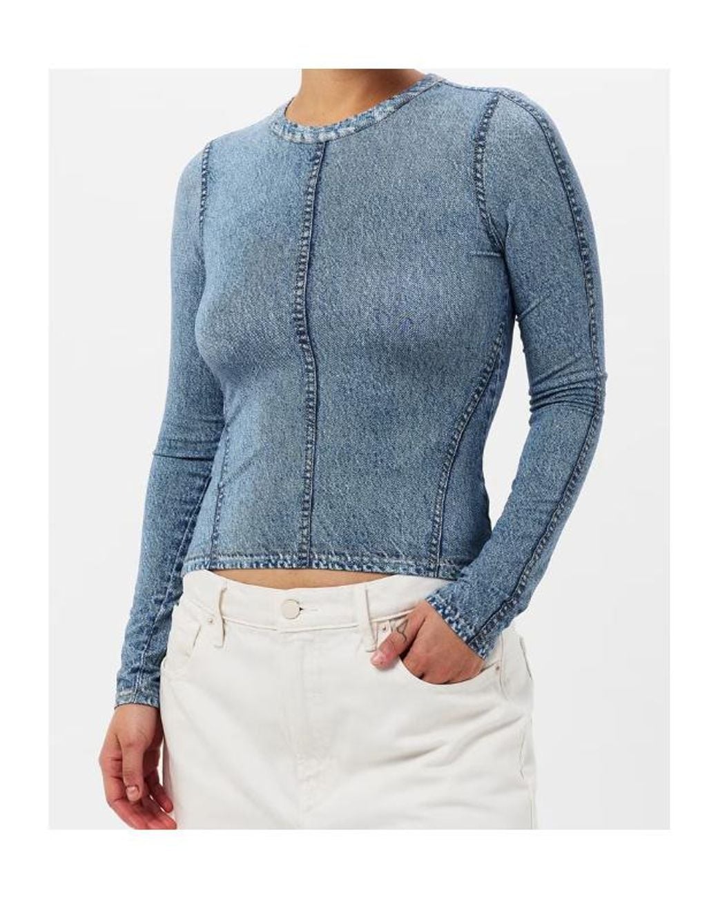 Rag & Bone Blue Long-Sleeve T-Shirt
