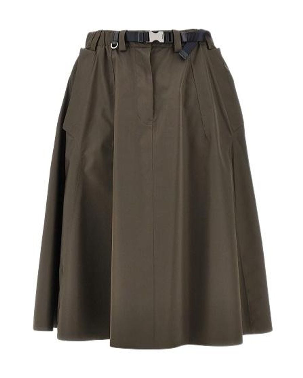 Prada Green Belted Midi Skirt