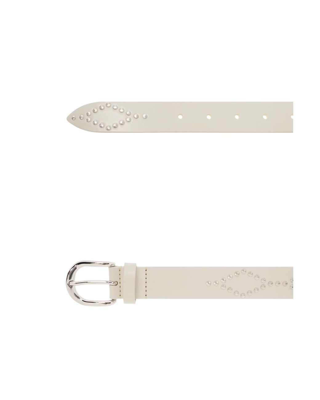 Isabel Marant White Studded Buckle Belt
