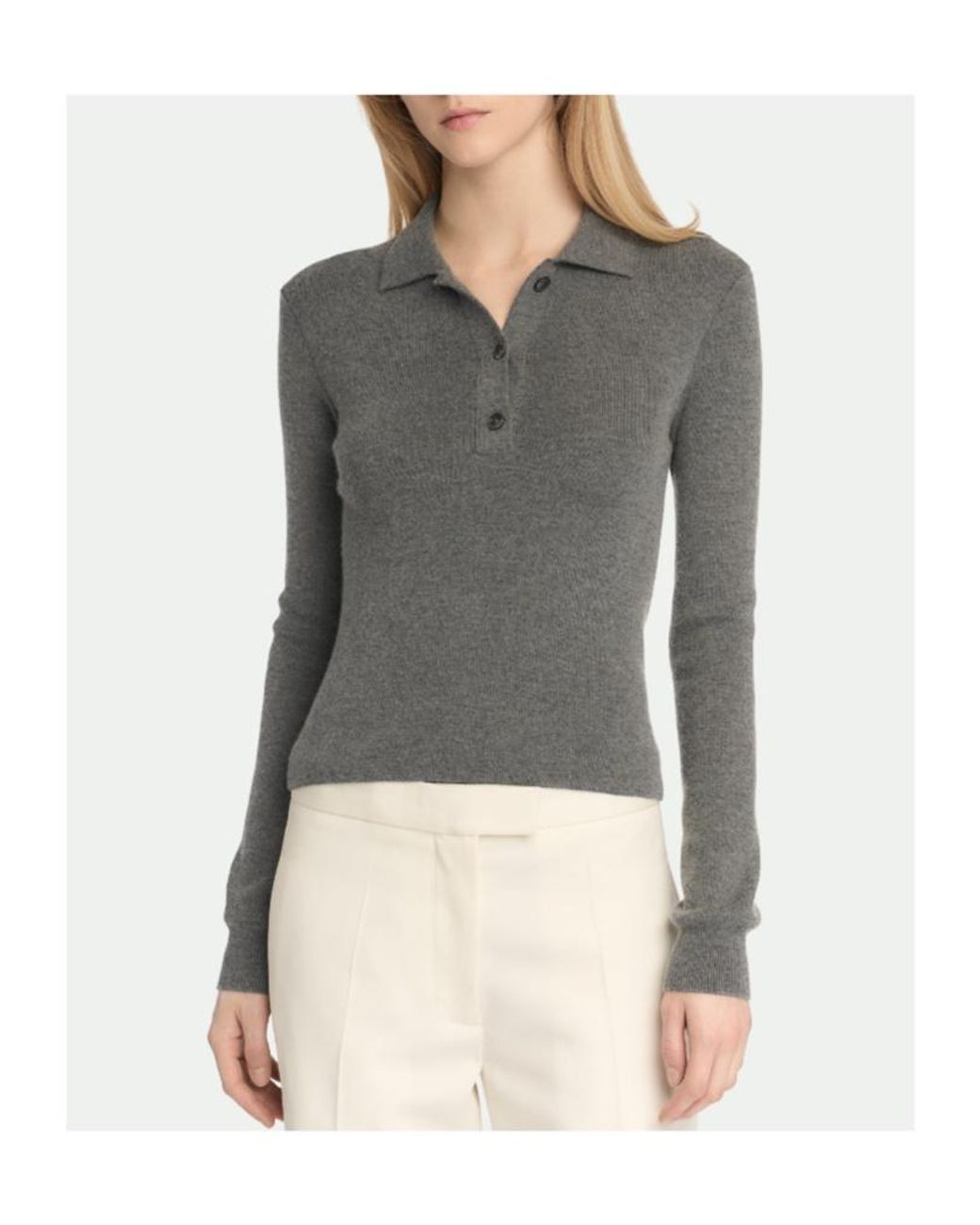 Malo Gray Long-Sleeved Buttoned Polo Shirt