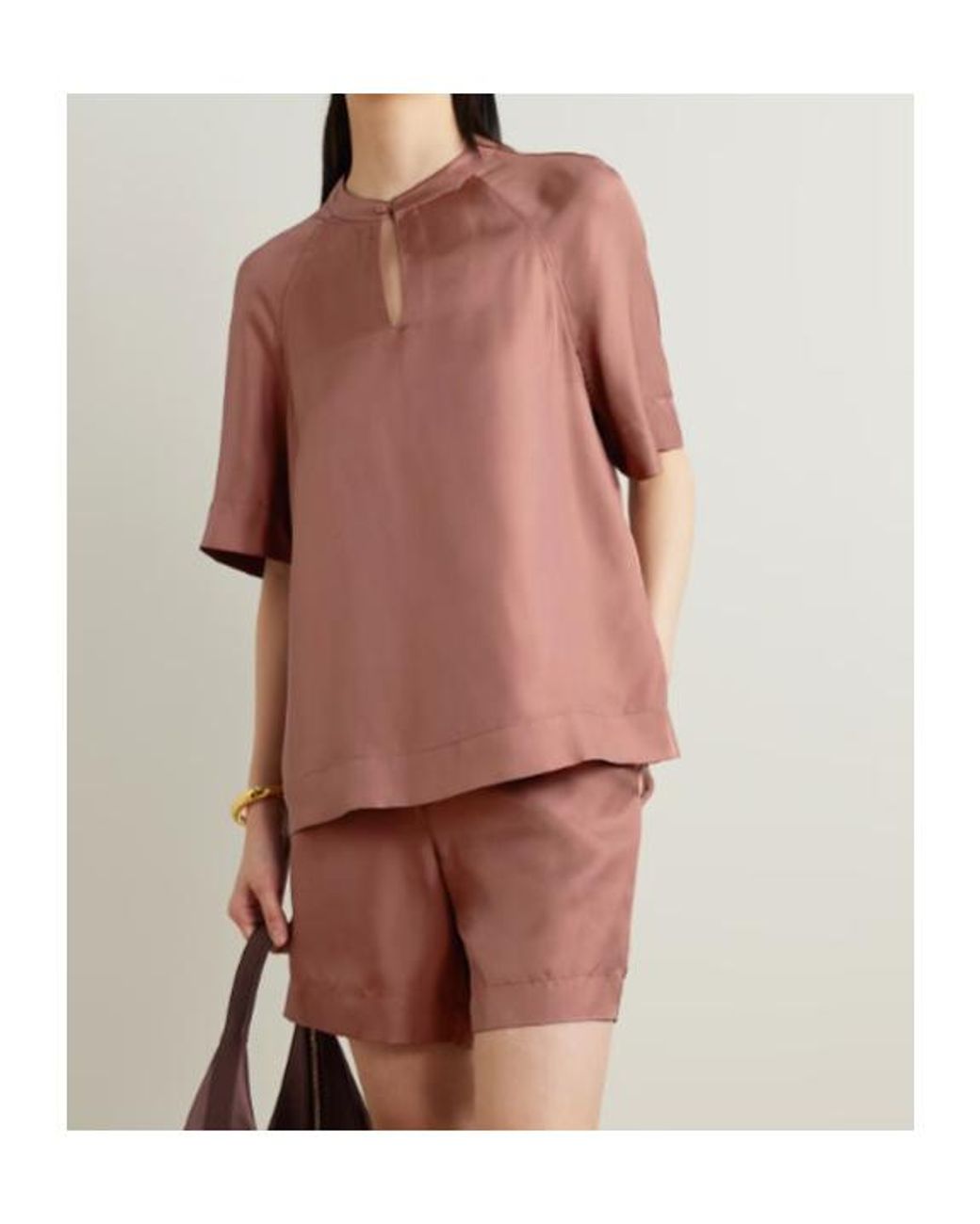 Loulou de Saison Pink Zeus Silk-Twill Blouse