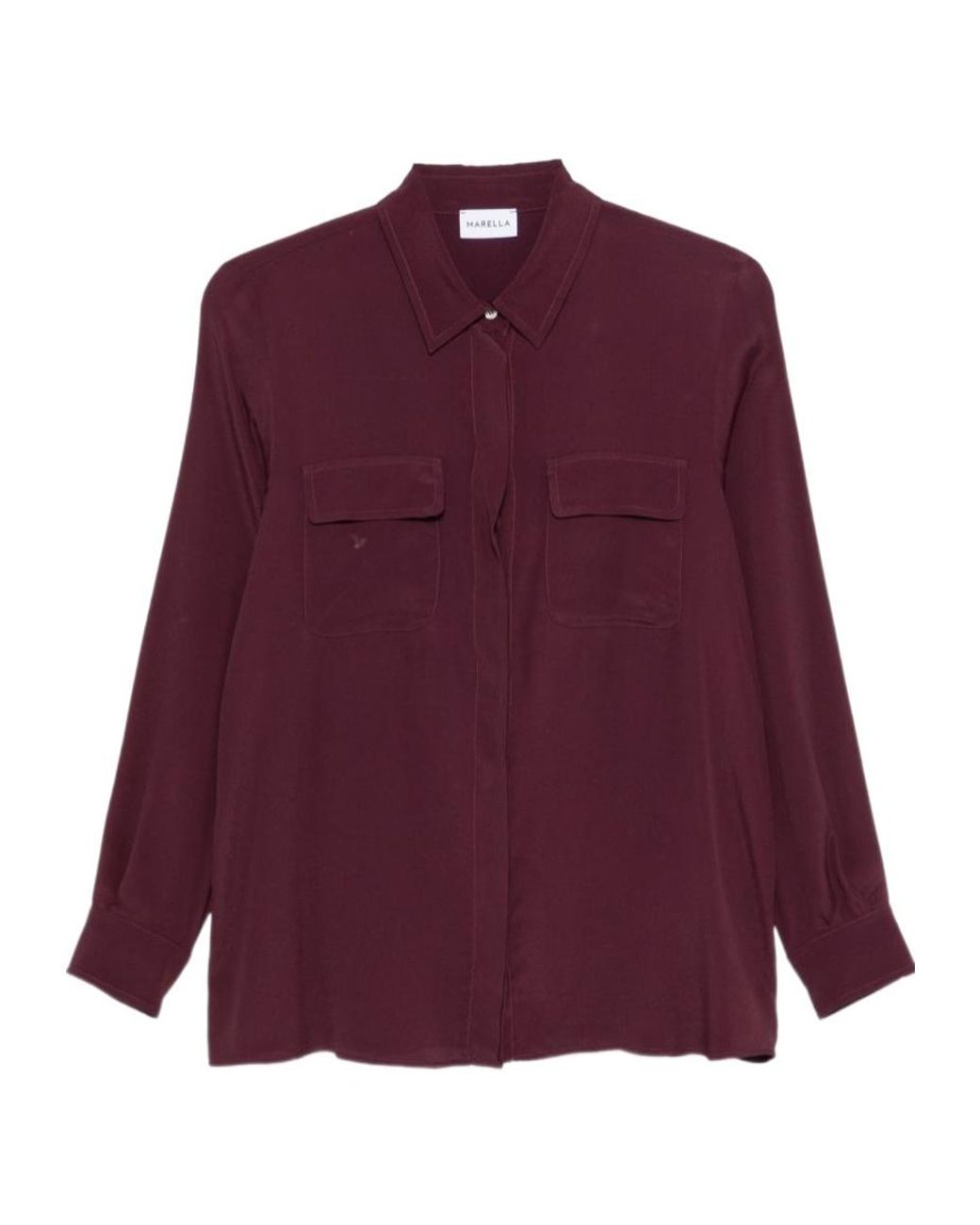Marella Purple Button-Pocket Shirt