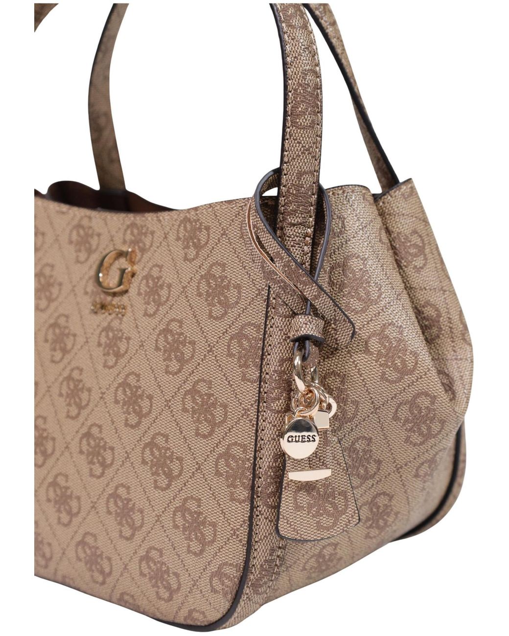 Guess Gray Coleen Monogram-Print Logo-Plaque Tote Bag