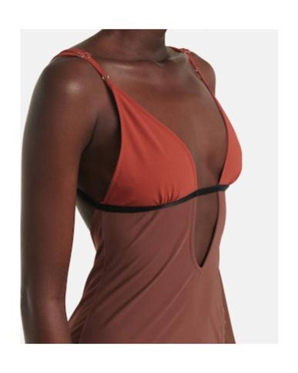Nensi Dojaka Brown Cutout Ruched Minidress