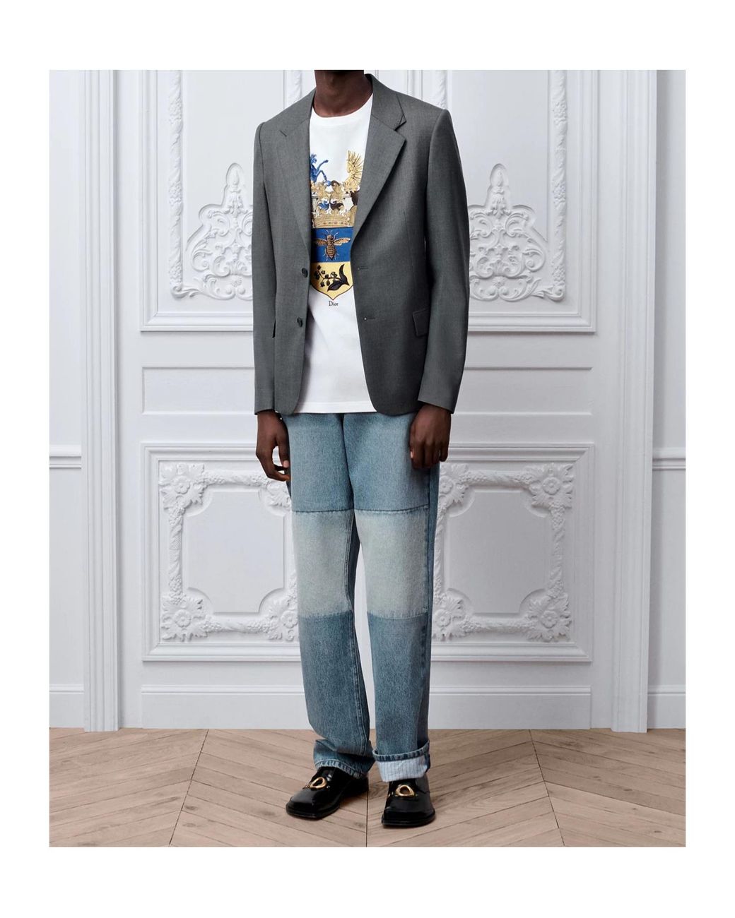 Dior Gray Jacket With Embroidery for men