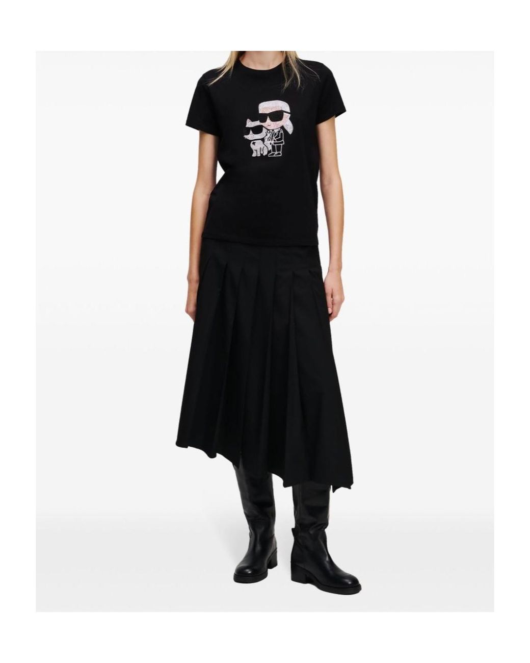 Karl Lagerfeld Black Ikon Choupette T-Shirt