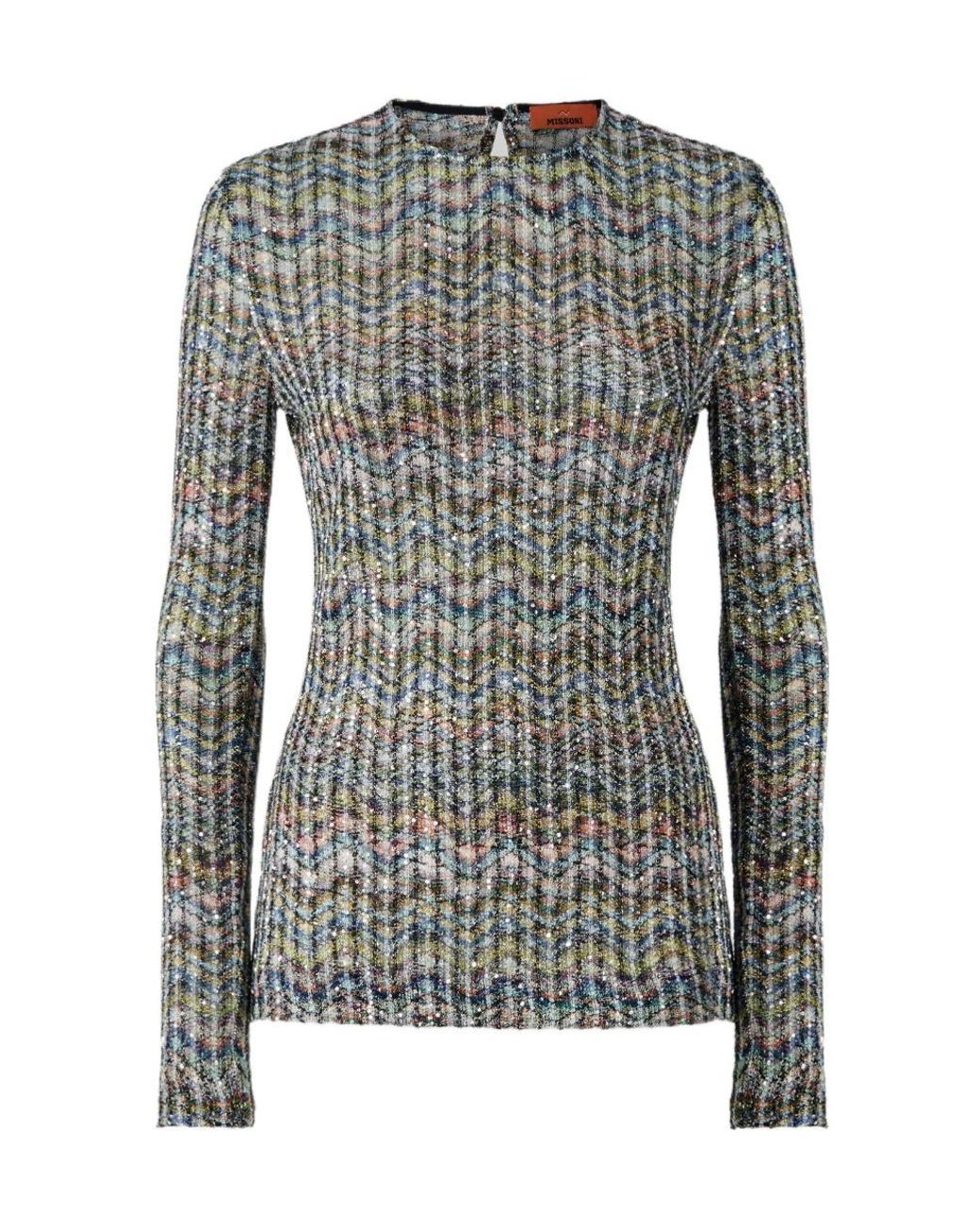 Missoni Gray Slim-Fit Crew-Neck Sweater