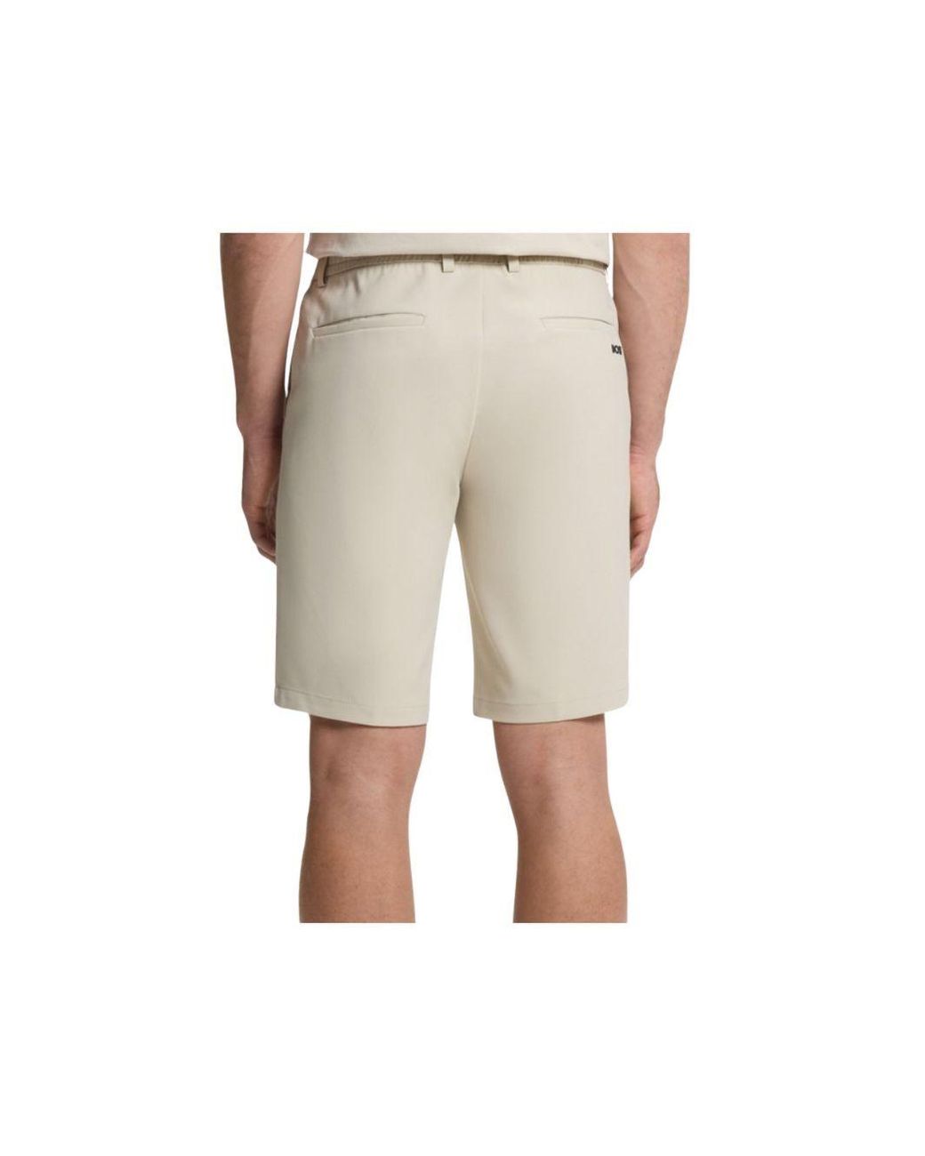 Boss White Logo-Patch Side-Stripe Shorts for men