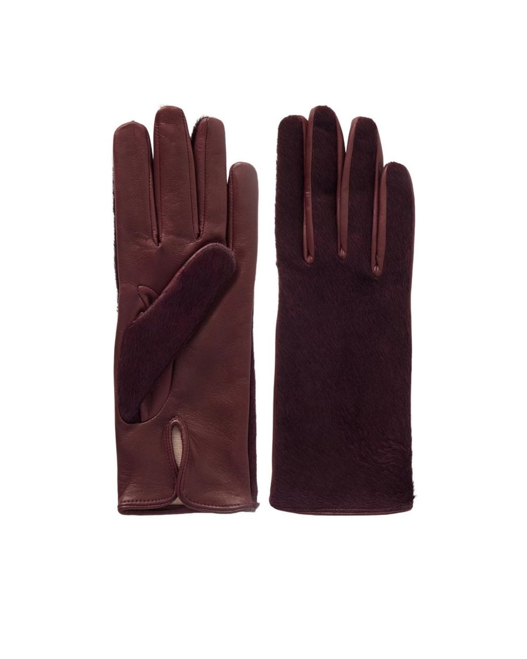Nour Hammour Purple Leather Gloves