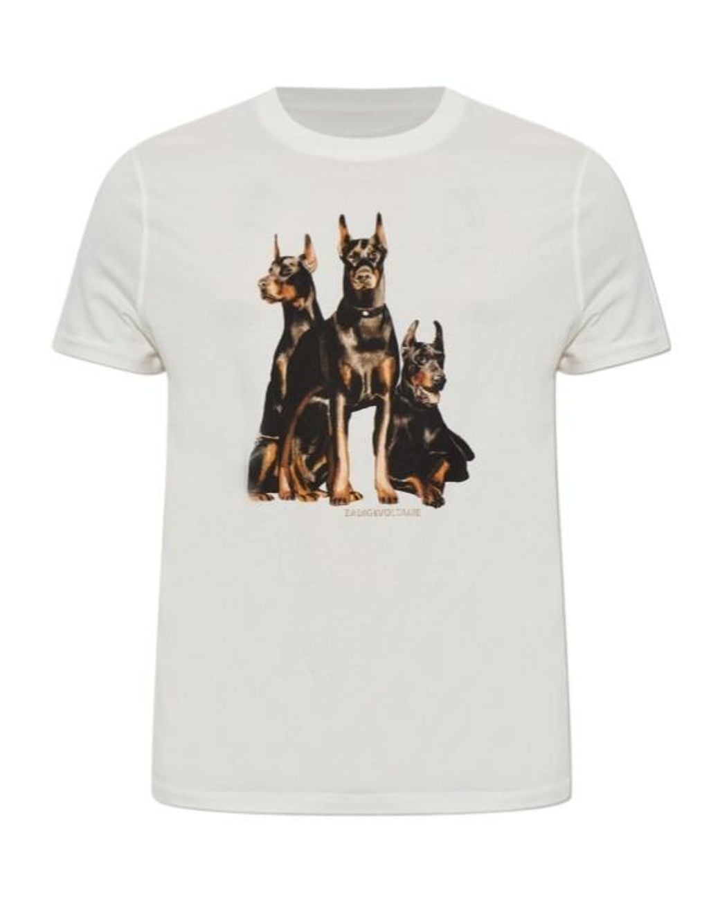 Zadig & Voltaire White Jimmy Dog Print T-Shirt for men