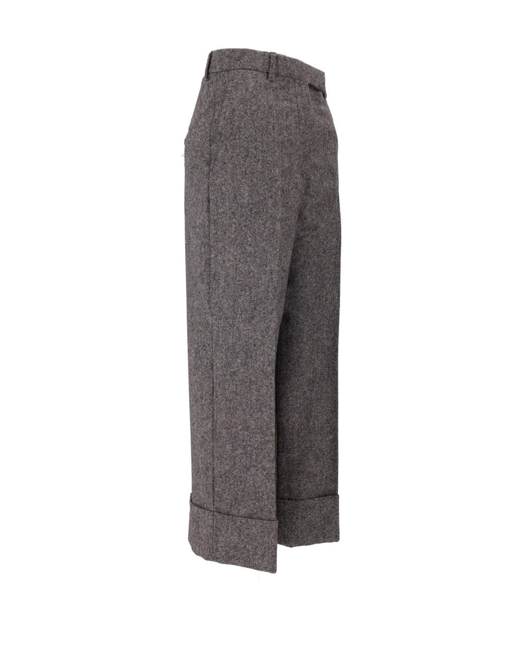 Thom Browne Gray High-Waist Straight-Leg Trousers