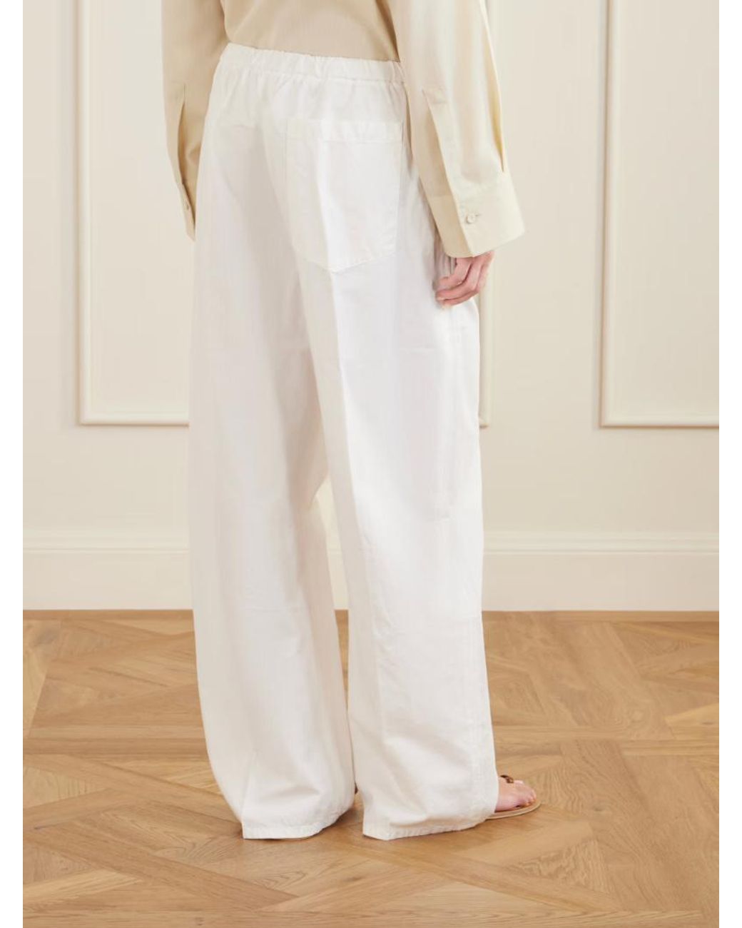Citizens of Humanity White Aurora Cotton And Linen-Blend Wide-Leg Pants