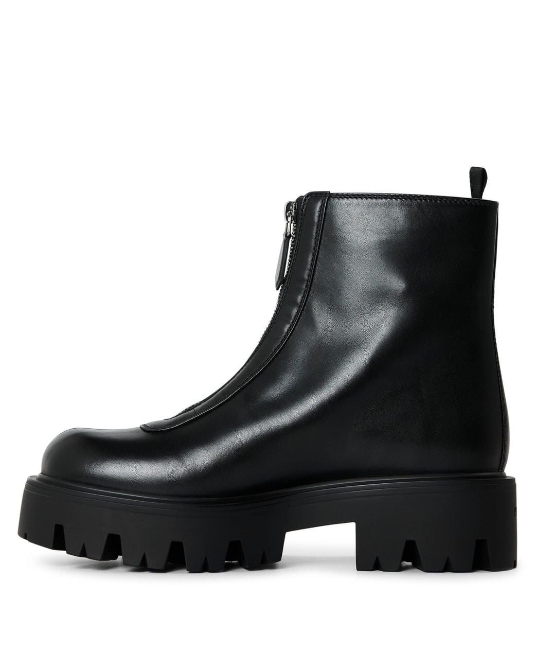 Prada Black Solid Color Ankle Boots